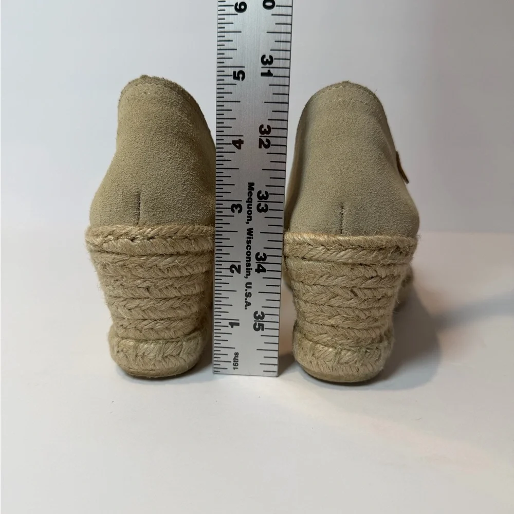 Verbenas Mamen Wedge Espadrilles Suede Shoes Jute Wrapped‎ Heels in Tan Size 39